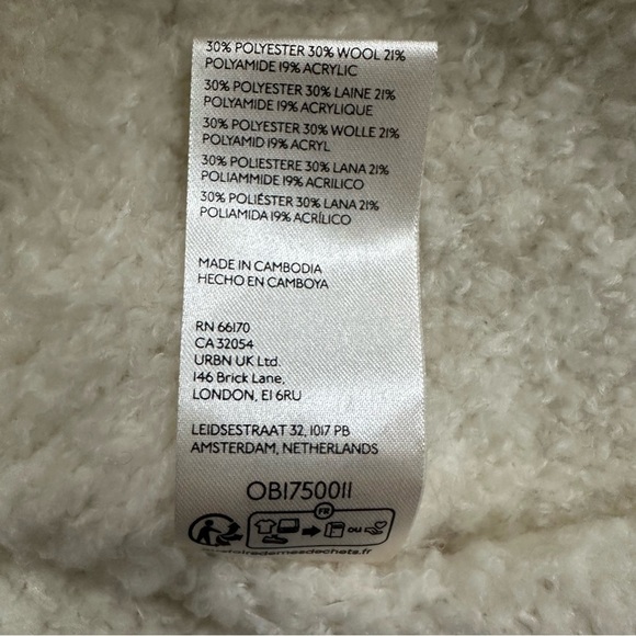 NWT Free People Teddy Bear Tunic Sweater Ivory Sugar Swirl - Size Medium - Picture 12 of 13